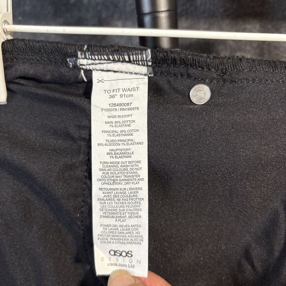 ASOS Black  Distressed High Rise Jean Shorts Size W36 91cm Pre-owned - Picture 8 of 8